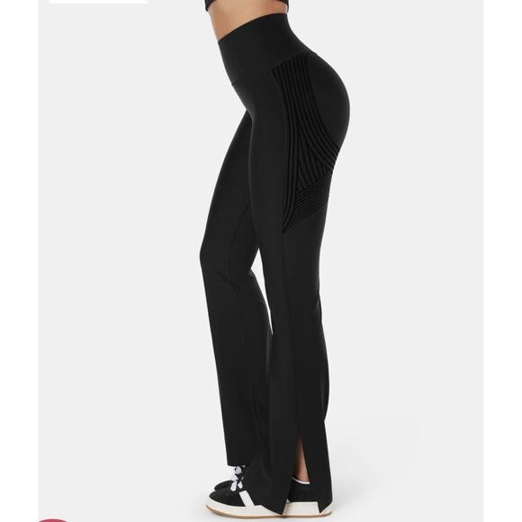 Fanka Flare Black Leggings Womens Sz L Lift and Curve Sculpting Athleticwear Gym - Picture 2 of 11